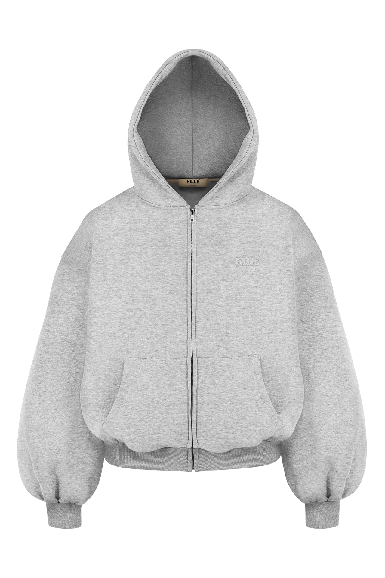 BASIC ZIP HOODIE (grey melange)