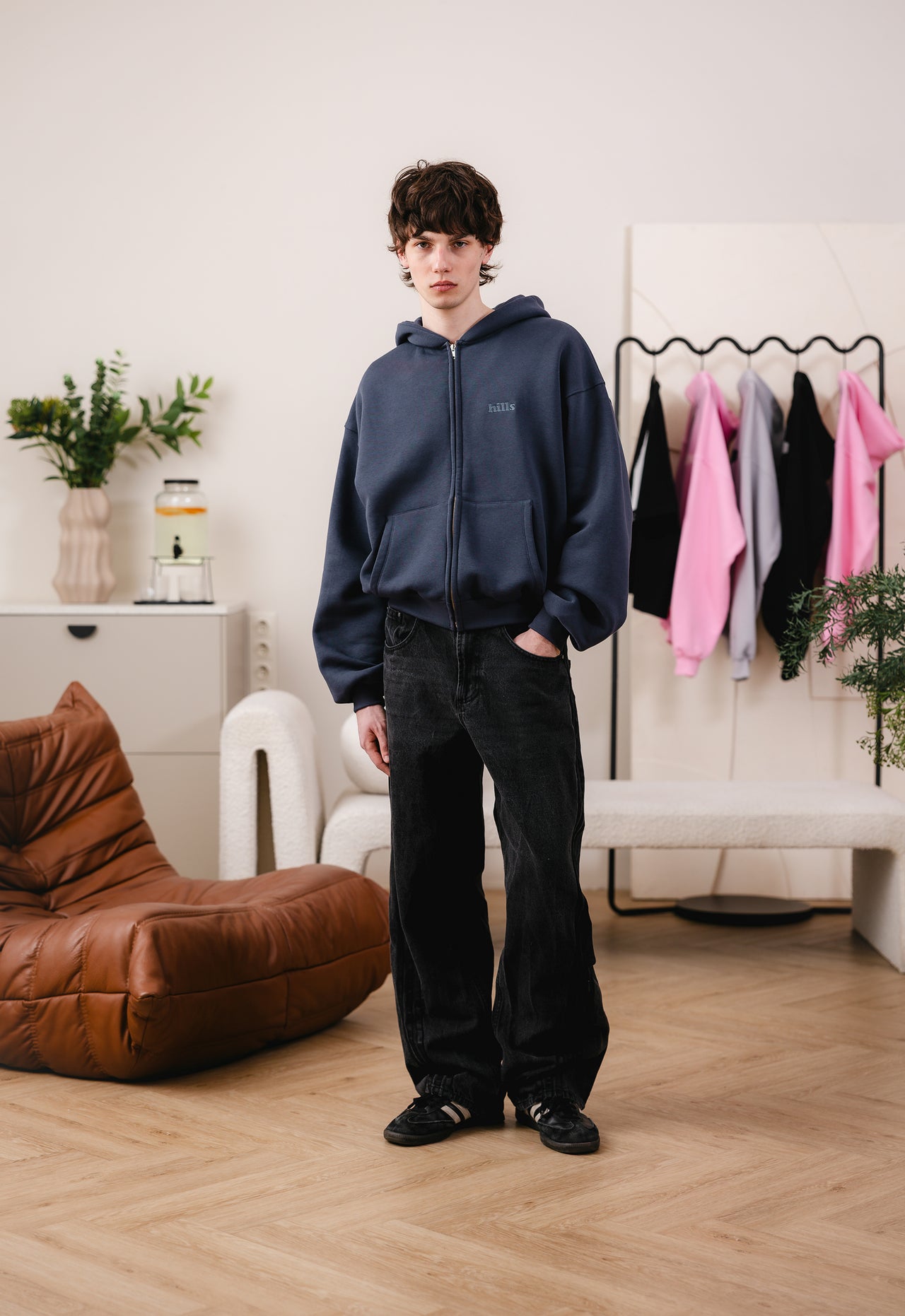 BASIC ZIP HOODIE (navy)