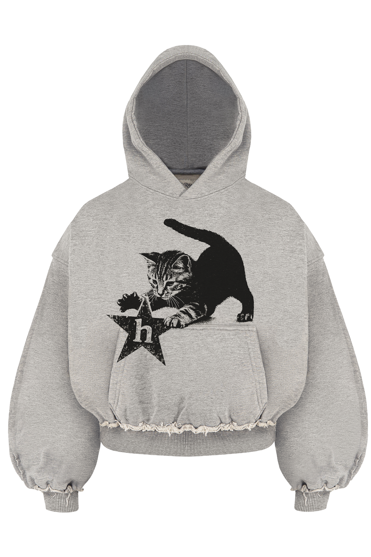 CAT HOODIE (grey melange)