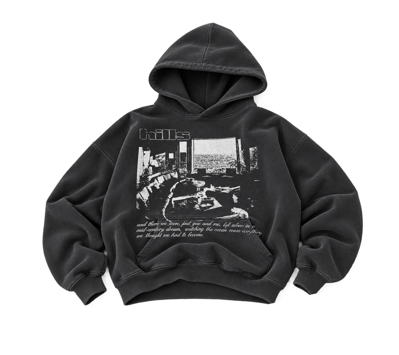 INTERIOR HOODIE (washed black)