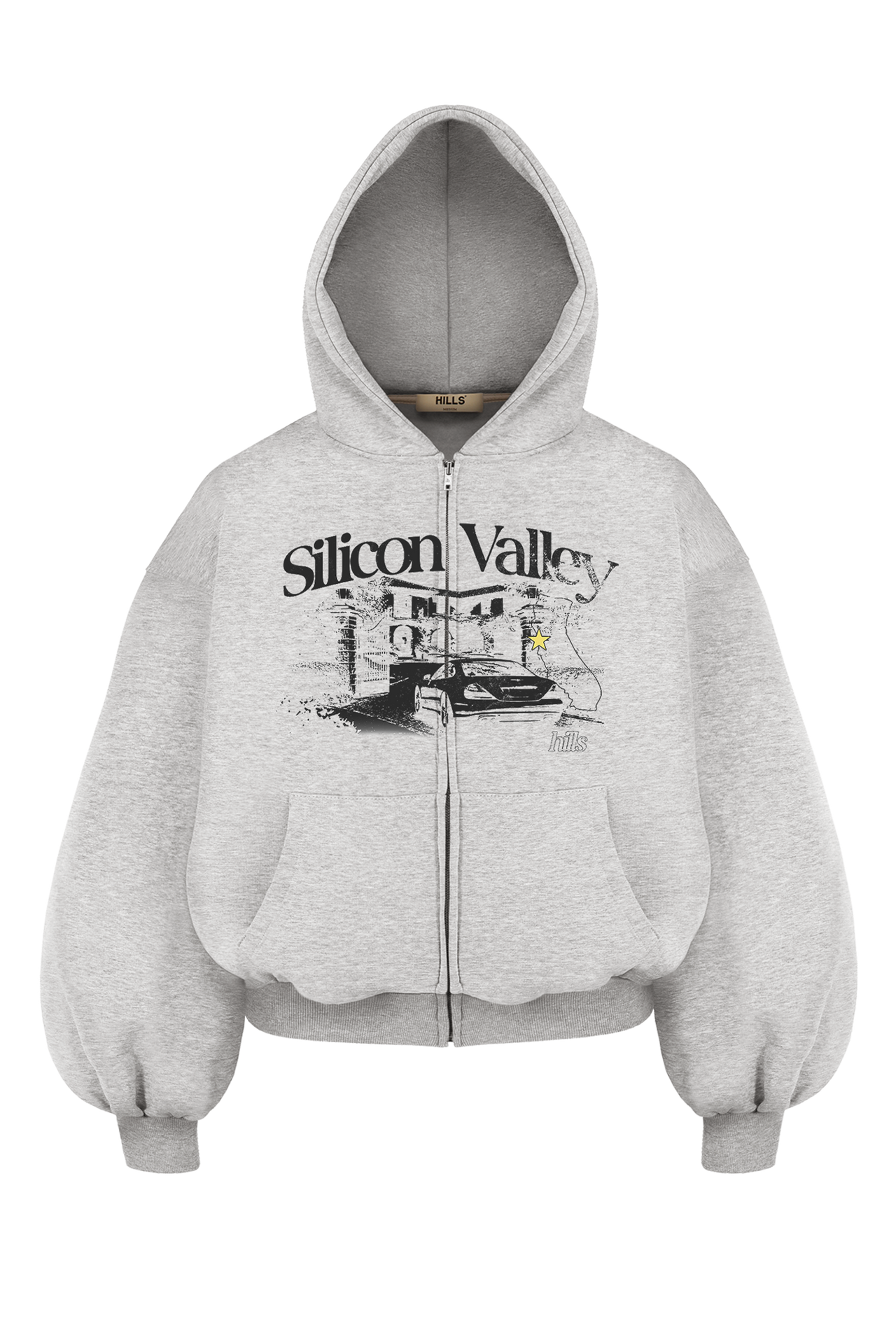 SILICON VALLEY ZIP HOODIE (grey melange)