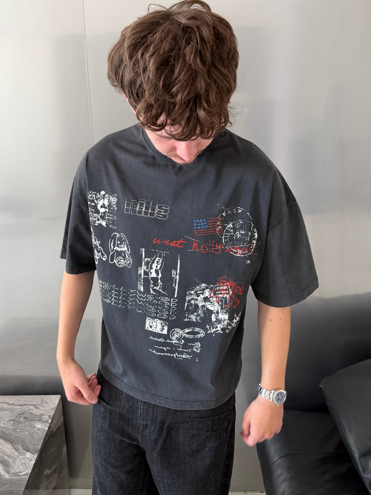 WEST HOLLYWOOD TEE (washed black)