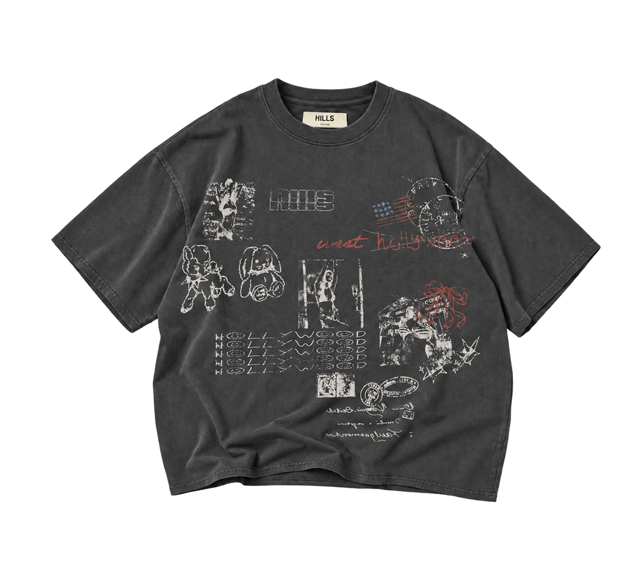 WEST HOLLYWOOD TEE (washed black)