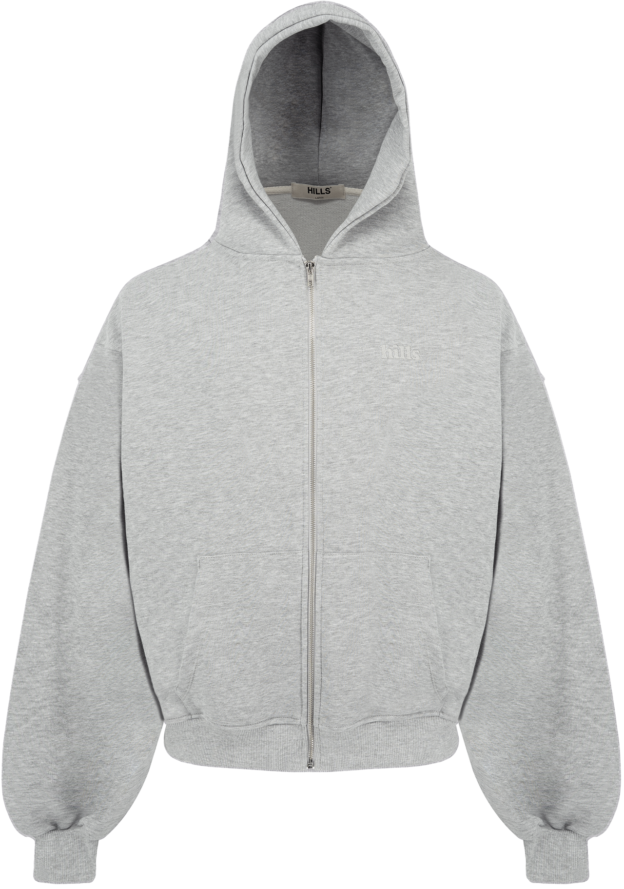 BASIC ZIP HOODIE (grey melange)