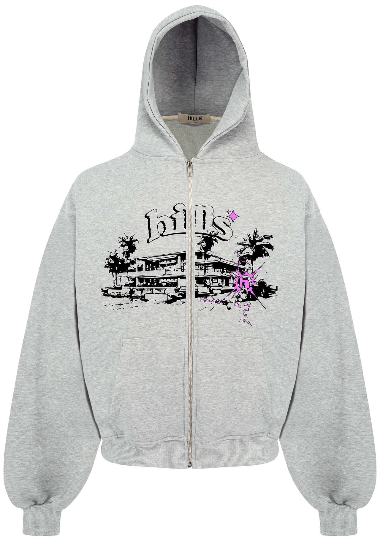 VILLA ZIP HOODIE (grey melange)