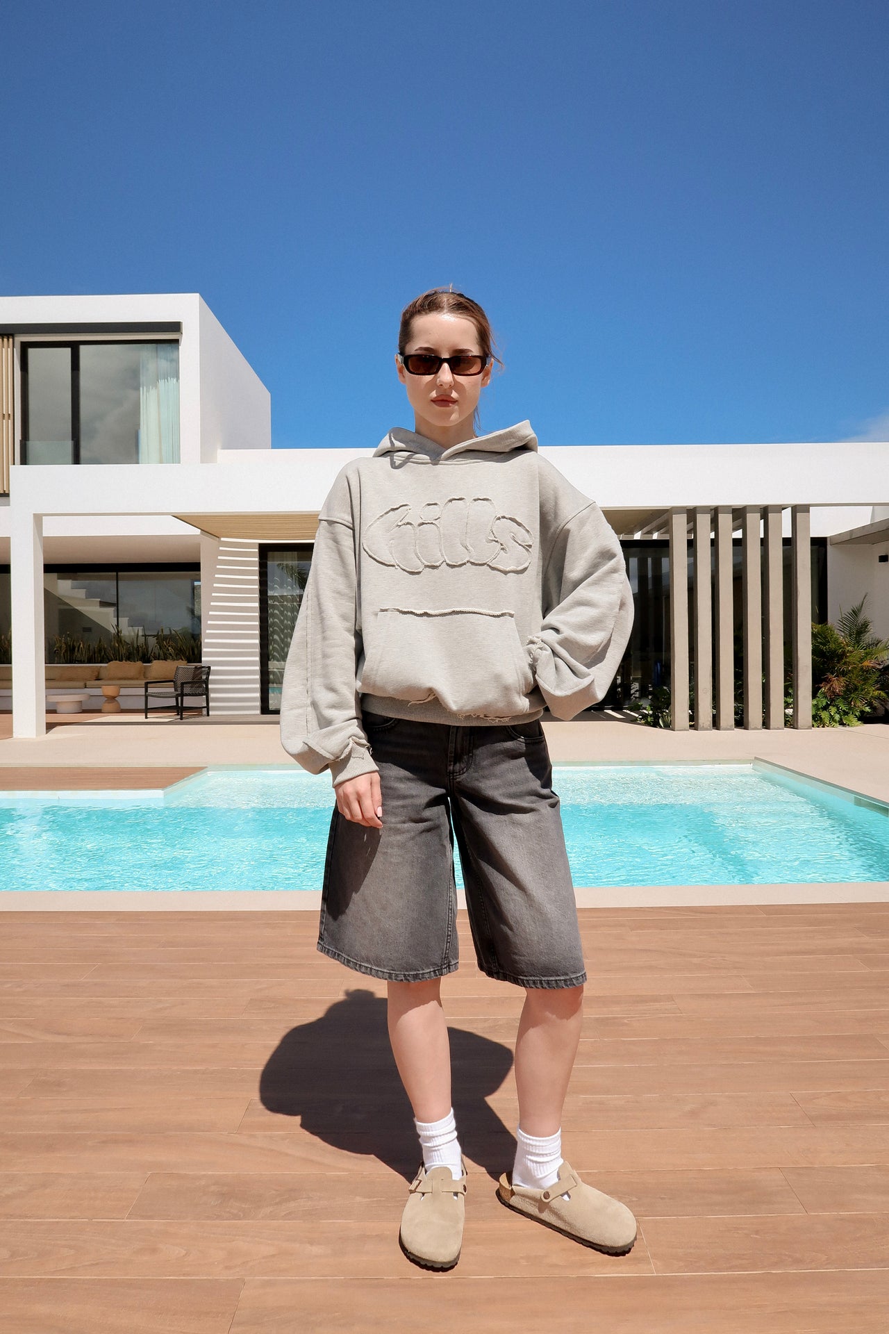 FLUFFY HOODIE (grey melange)