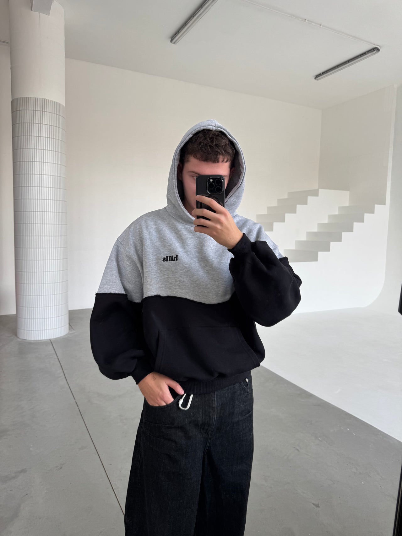 DUO HOODIE (black/grey)