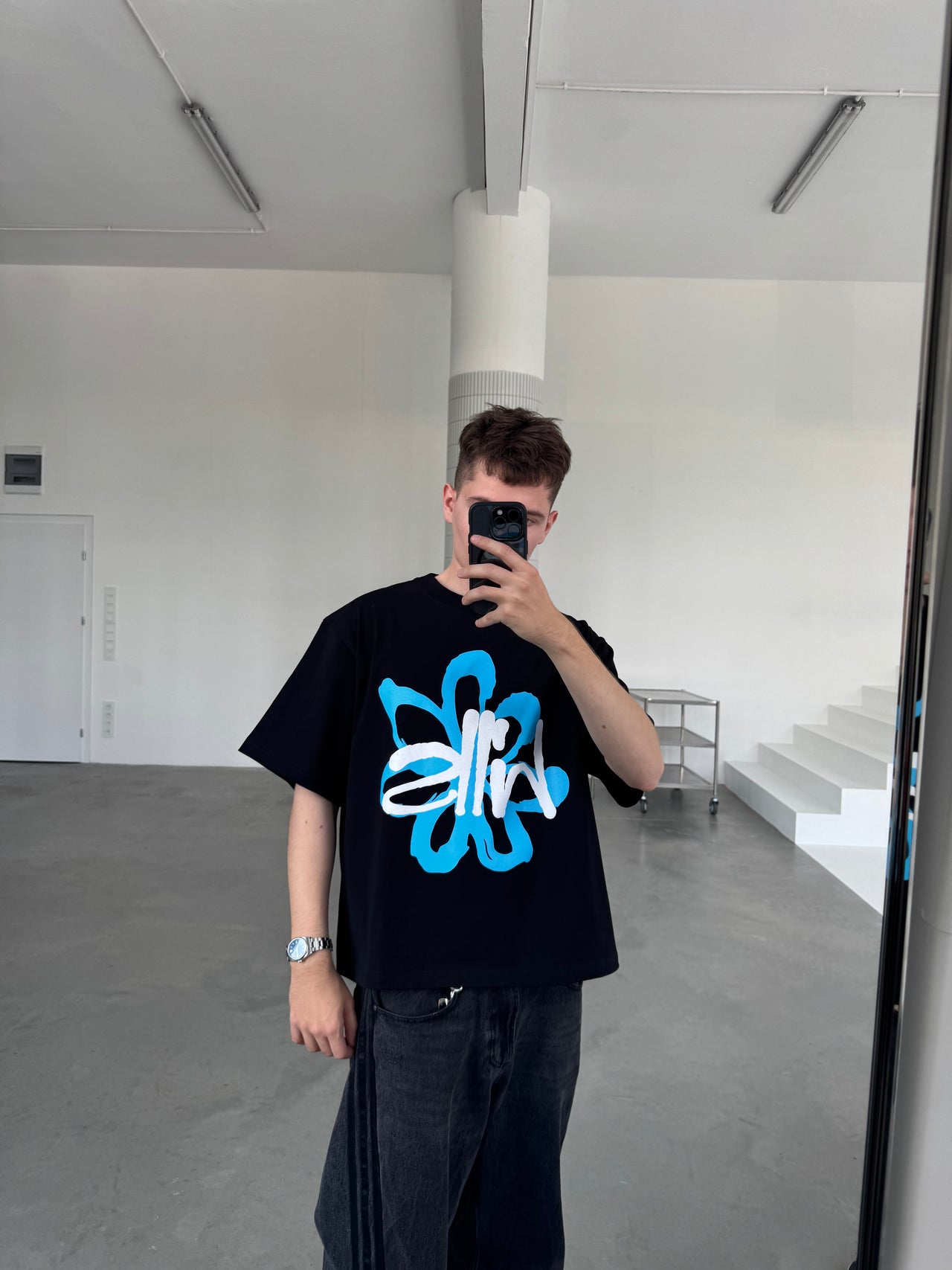 FLOWER TEE (black)
