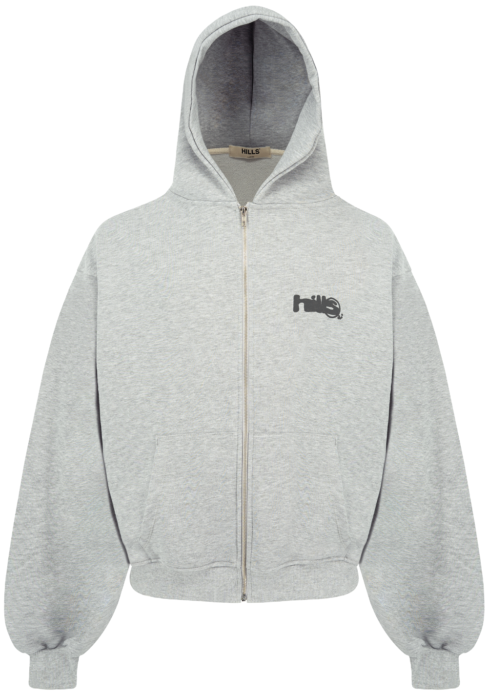 LOGO ZIP HOODIE (grey melange)