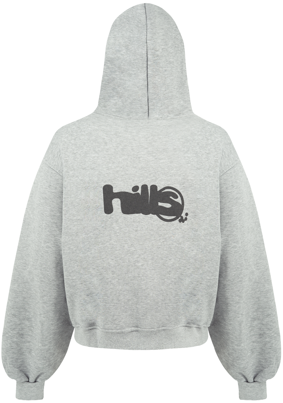 LOGO ZIP HOODIE (grey melange)