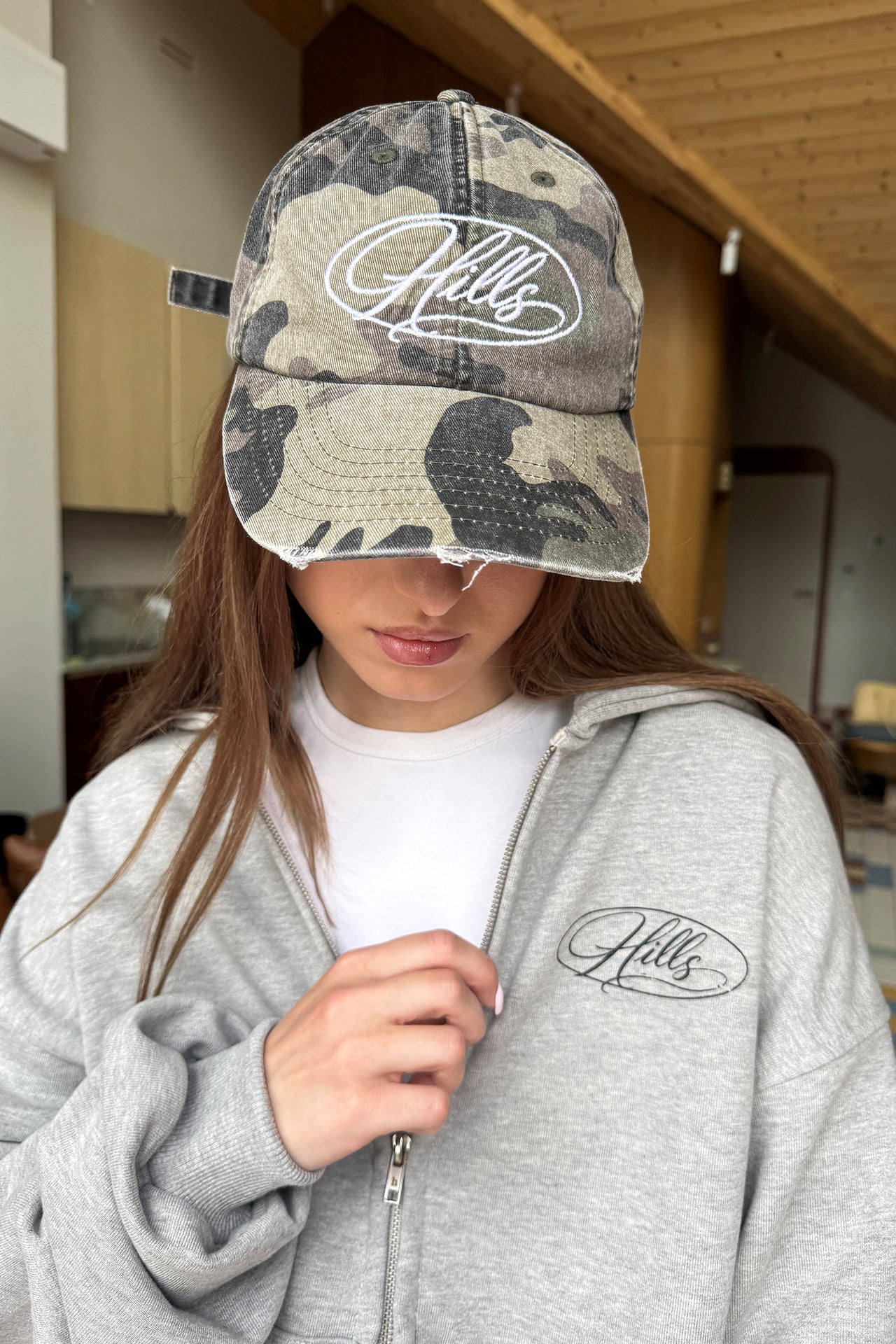 SCRIPT CAP (washed camo)