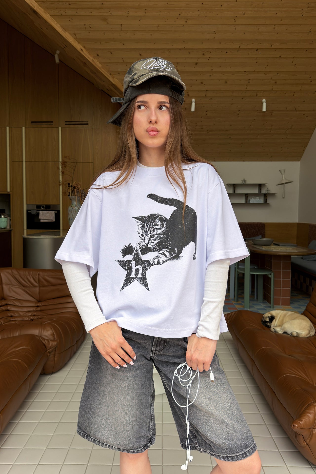 CAT TEE (white)