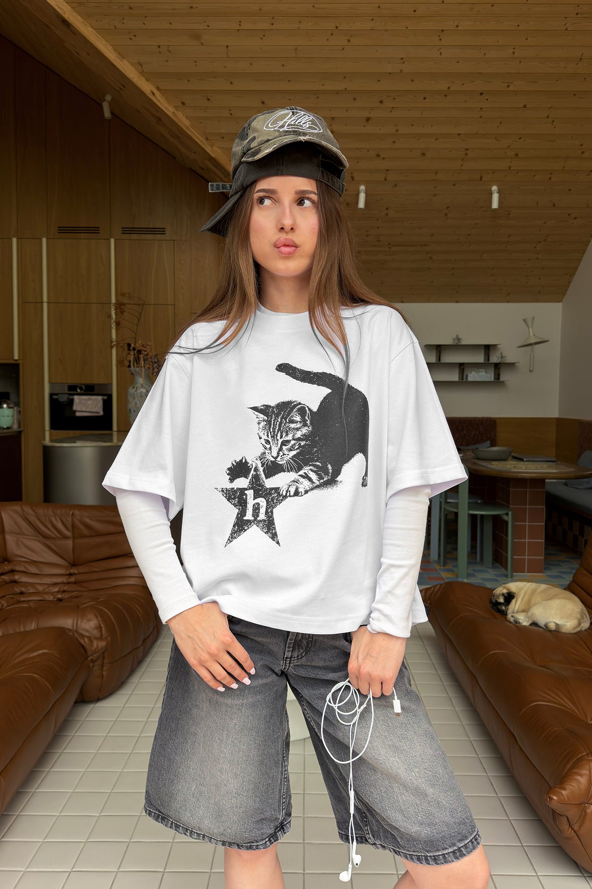 CAT TEE (white)