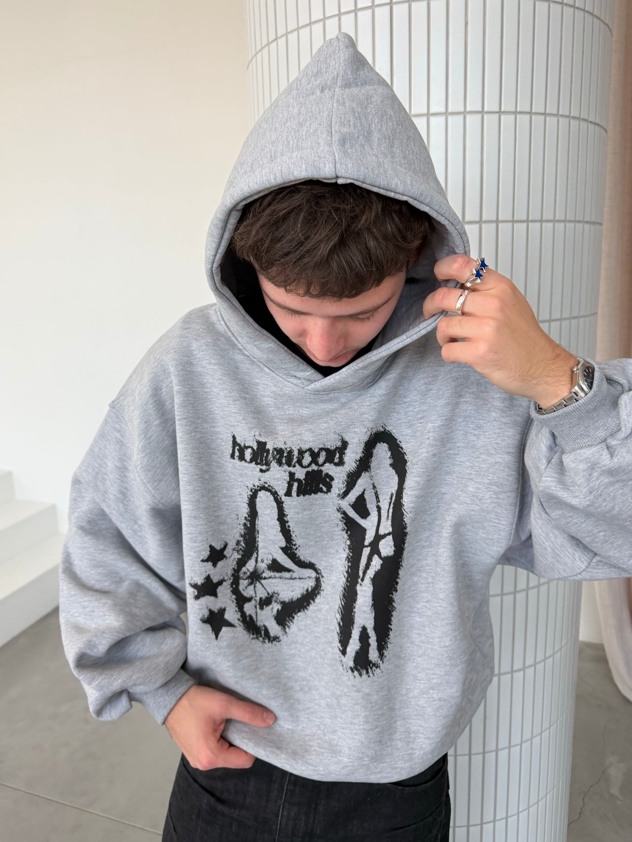 GIRLS HOODIE (grey melange)