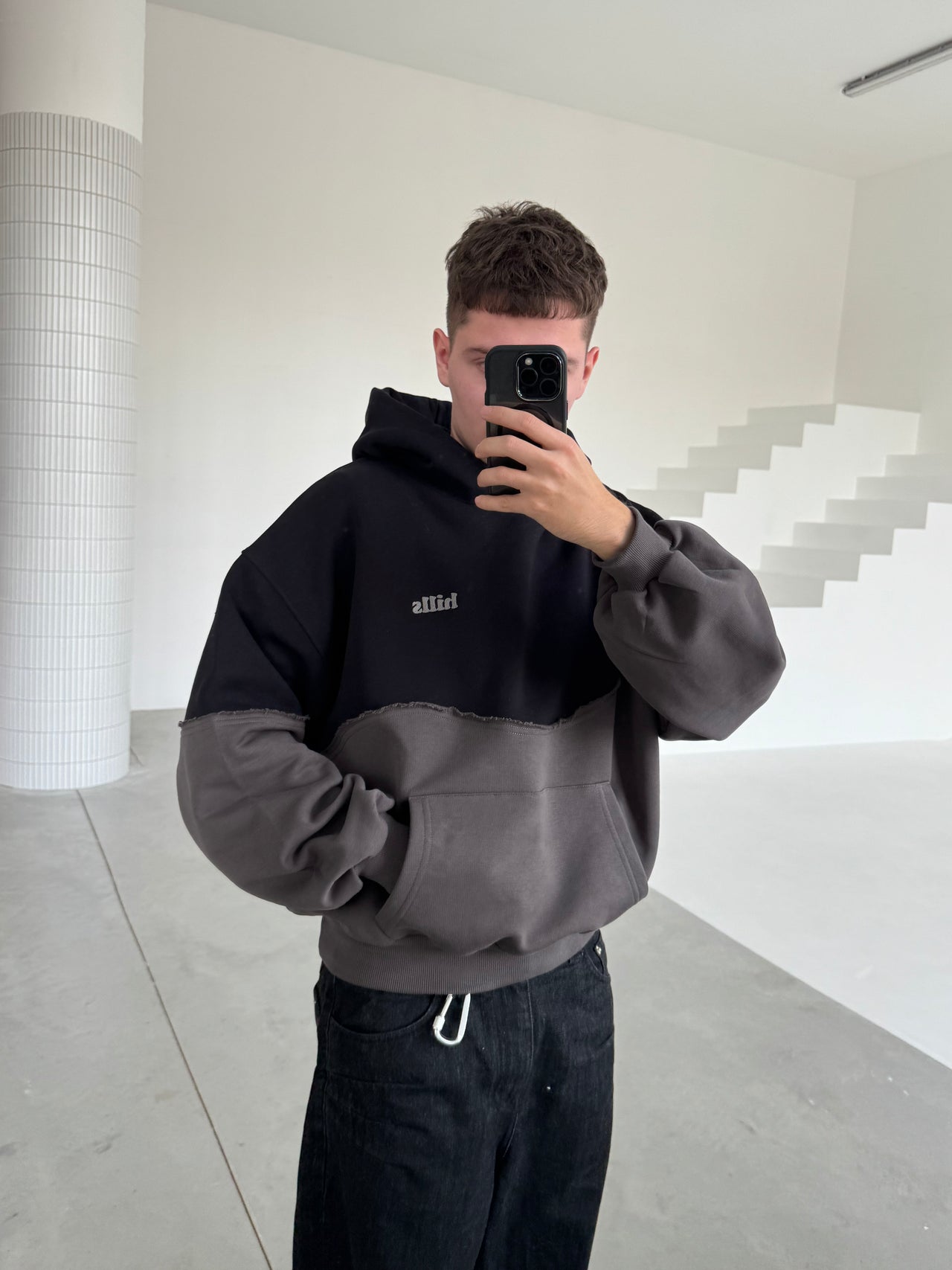 DUO HOODIE (graphite/black)