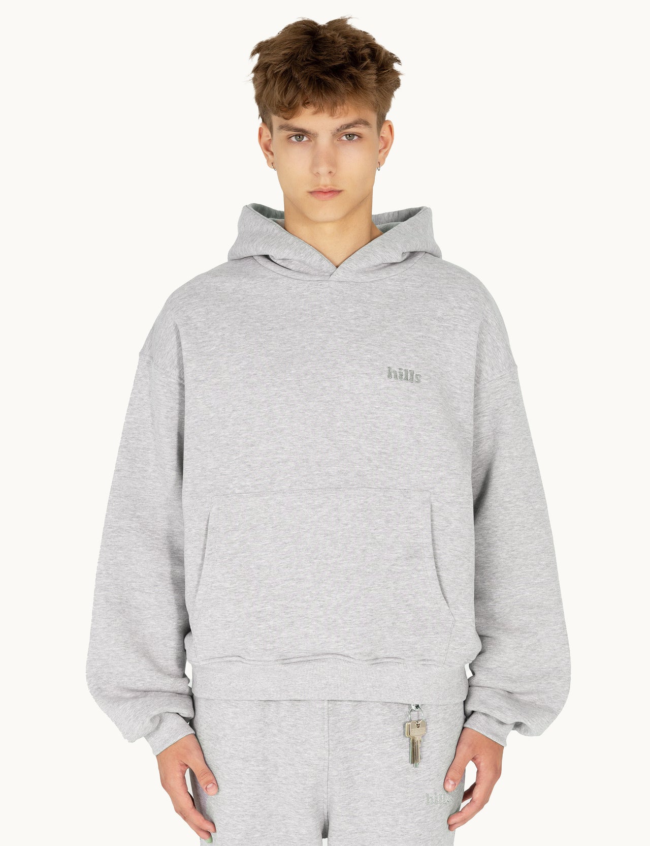 BASIC HOODIE (grey melange)