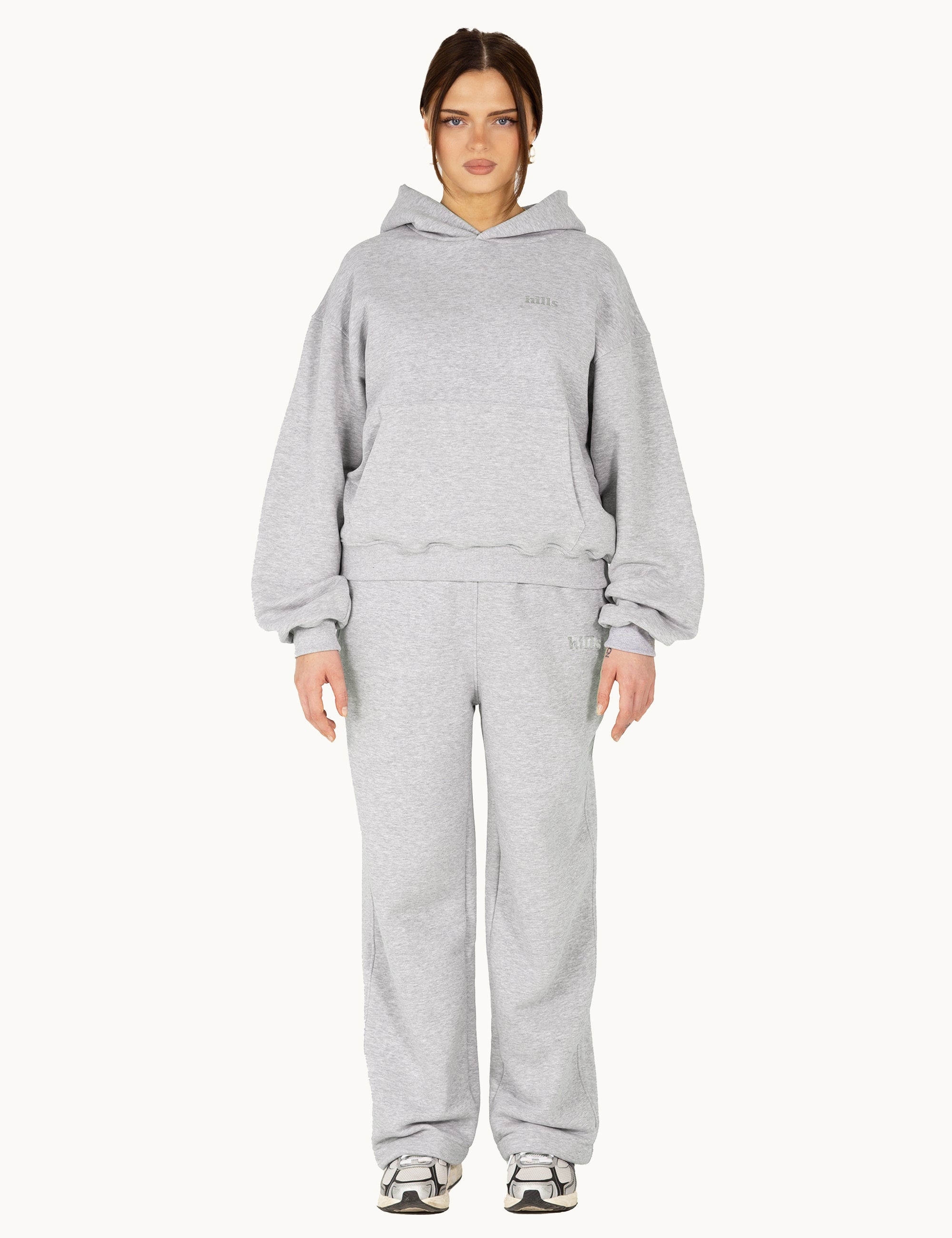 Grey melange hoodie best sale