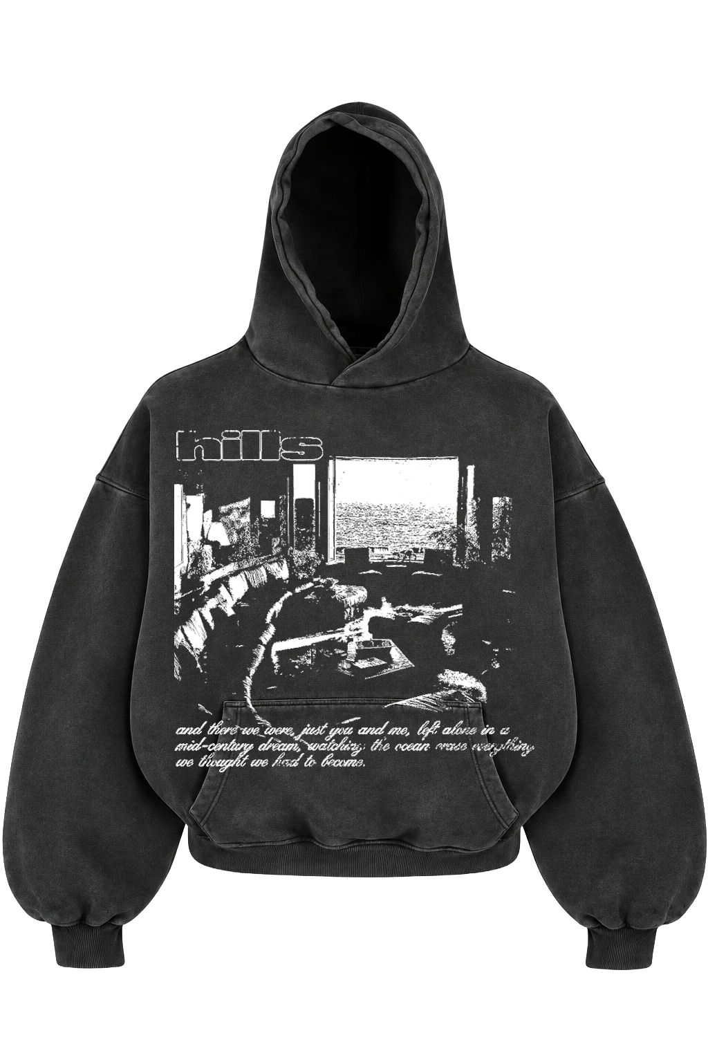 INTERIOR HOODIE (washed black)