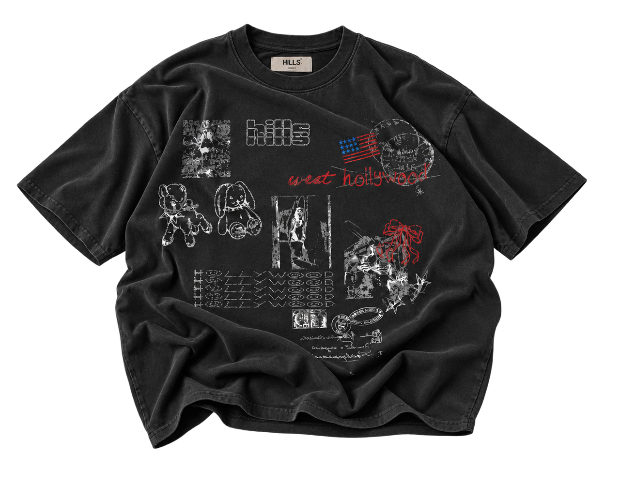 WEST HOLLYWOOD TEE (washed black)