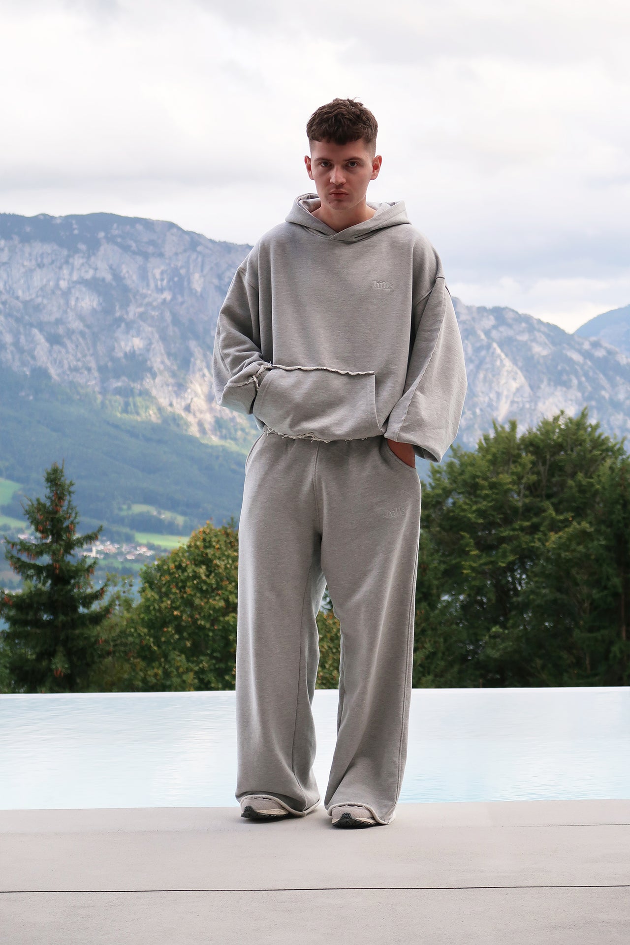 RAW BASIC HOODIE (grey malange)