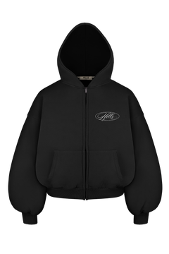 SCRIPT ZIP HOODIE (black)