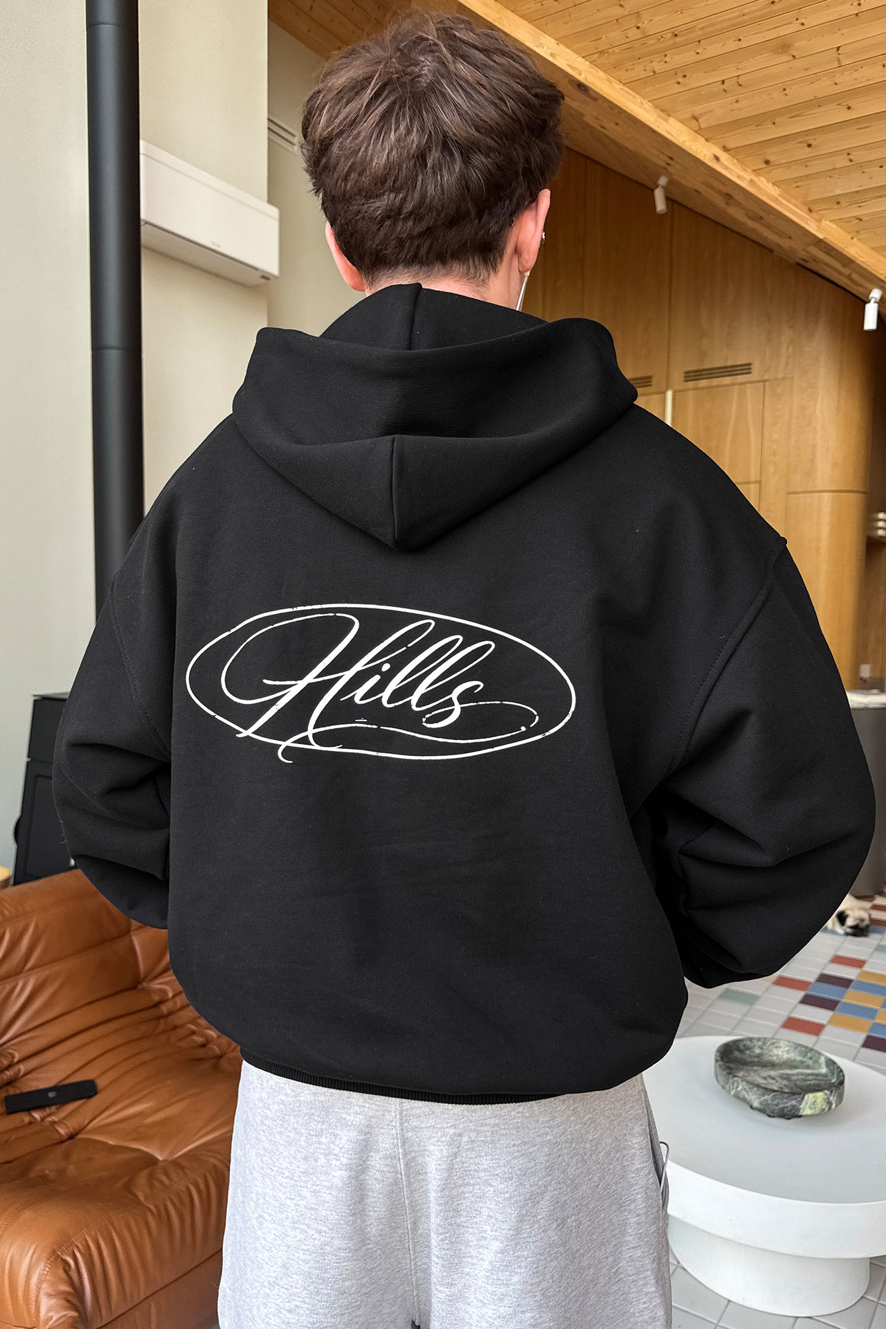 SCRIPT ZIP HOODIE (black)