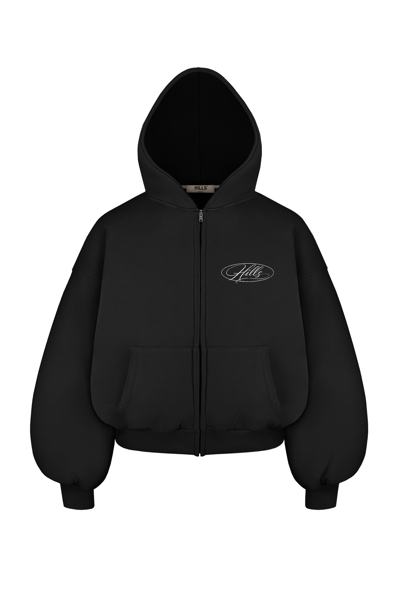 SCRIPT ZIP HOODIE (black)