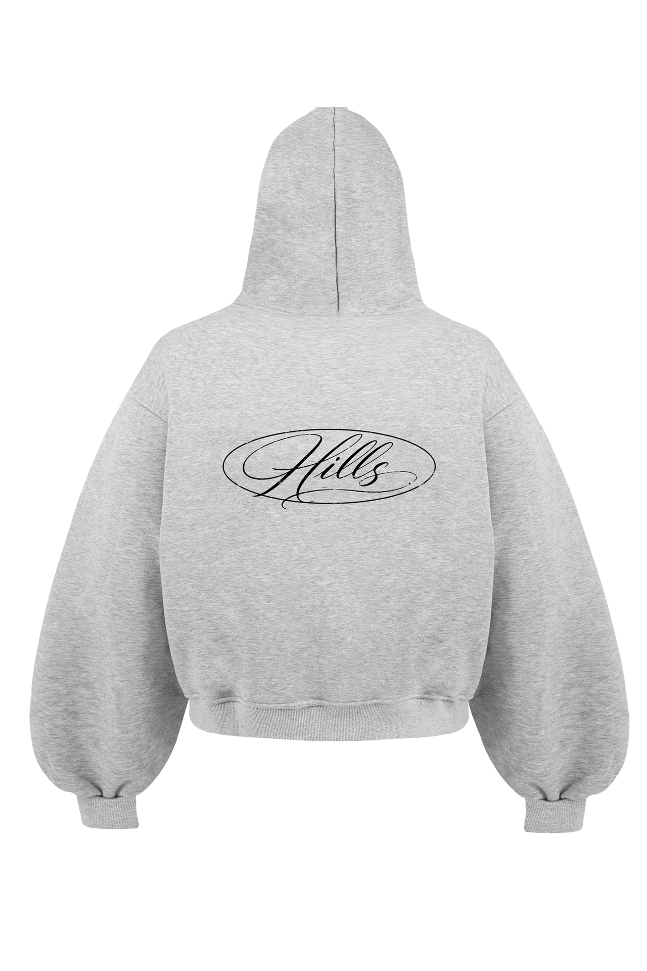 SCRIPT ZIP HOODIE (grey melange)