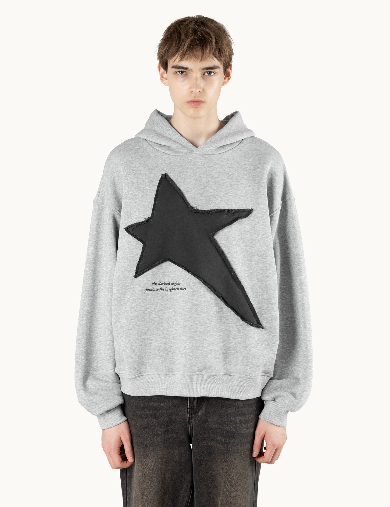 STAR HOODIE (grey melange)