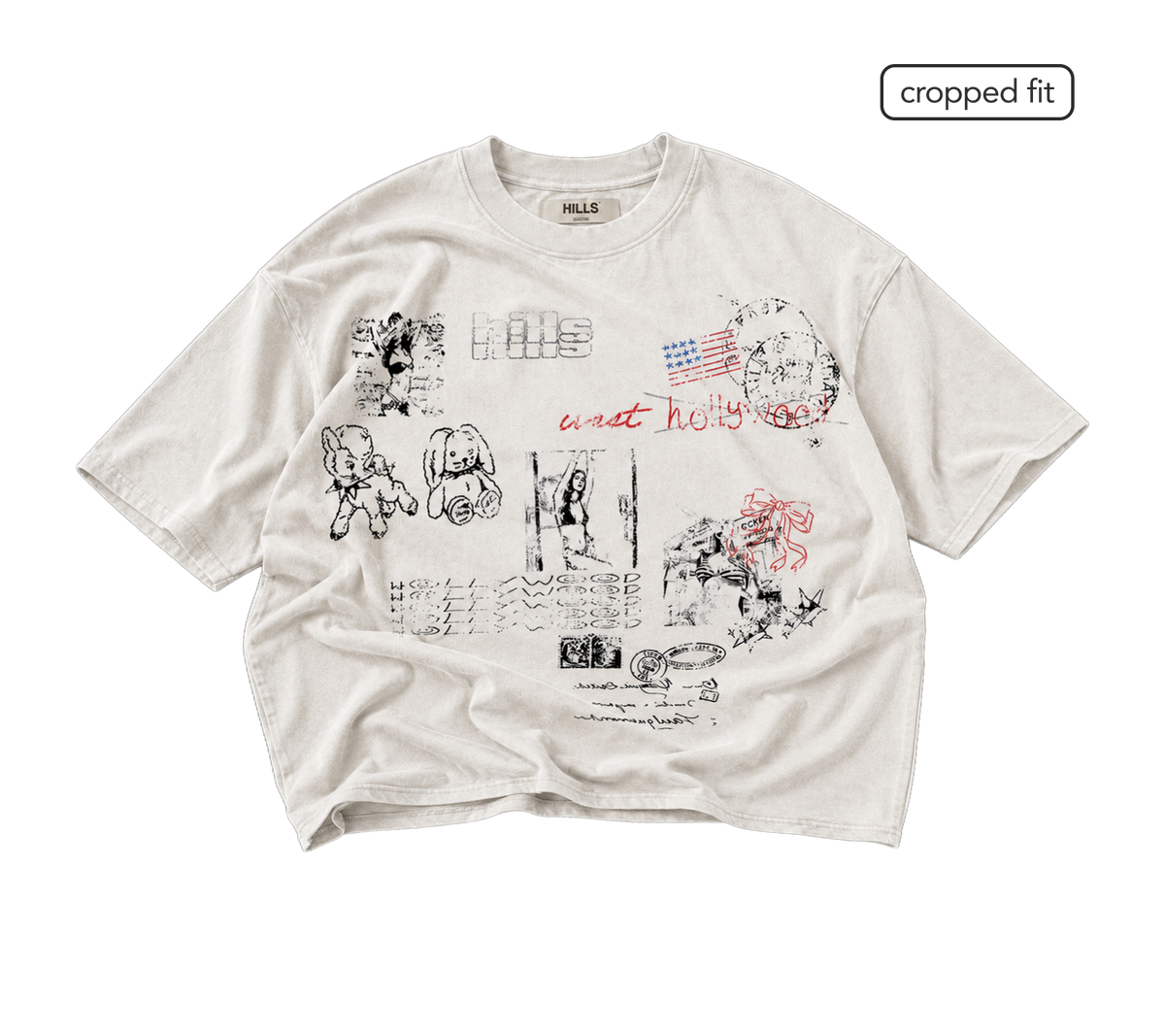 WEST HOLLYWOOD CROPPED TEE (cream)