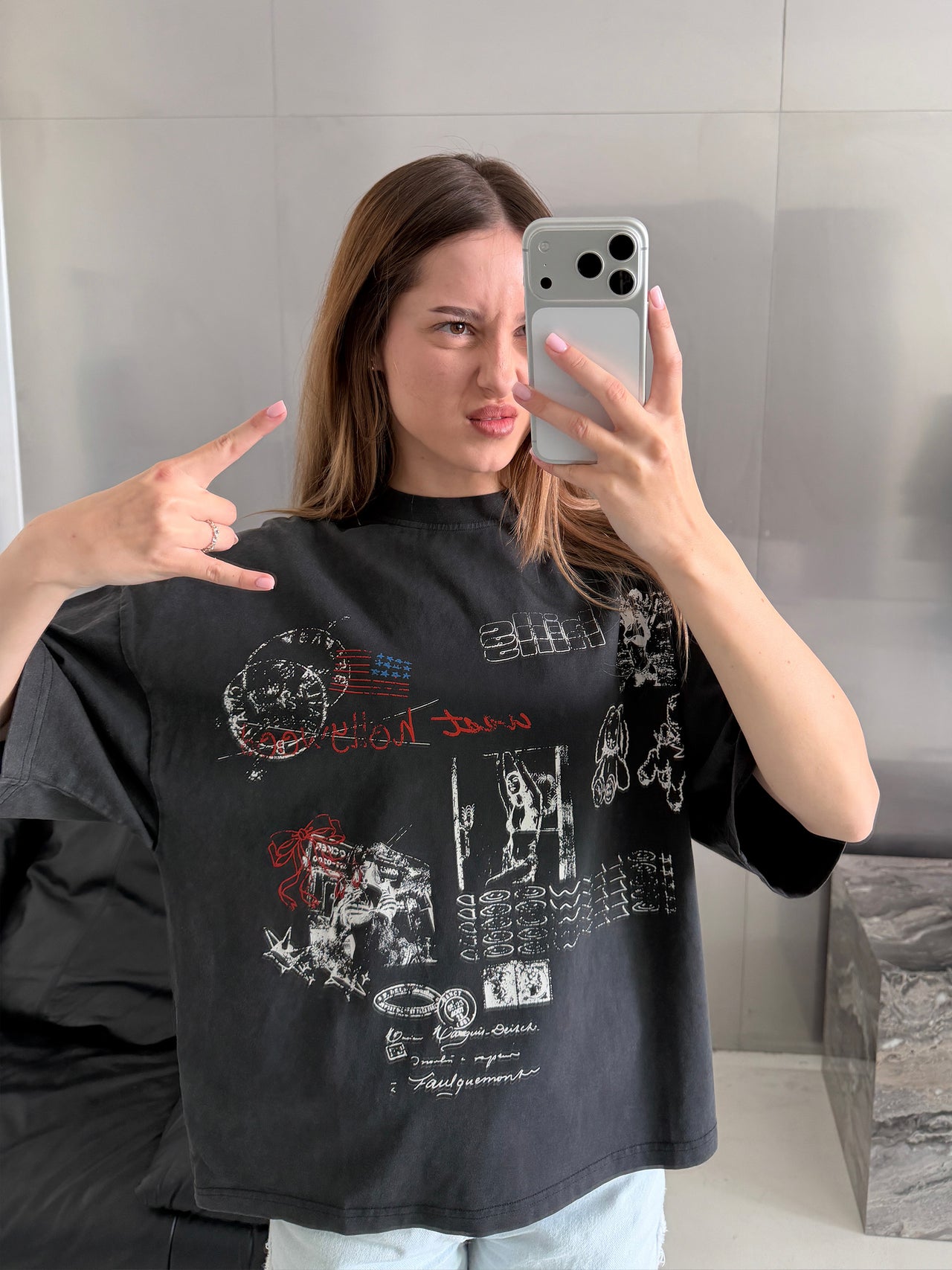 WEST HOLLYWOOD TEE (washed black)